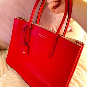 Kate Spade ♠️ red leather tote. NWOT